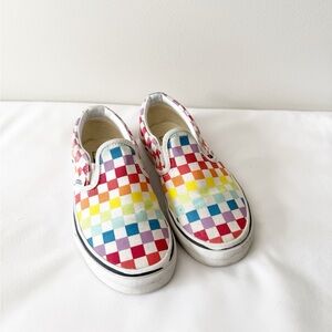 Vans Kids Multicolor Checkered Slip-On Shoes
